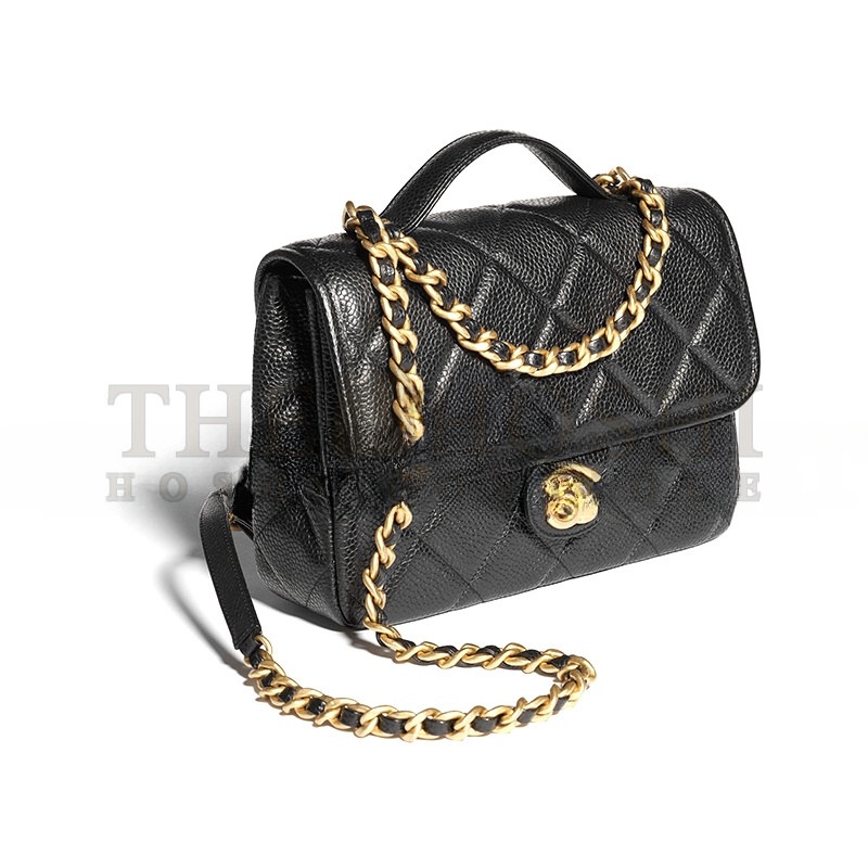 Ch**el GRAINED SHINY CALFSKIN &amp; GOLD-TONE METAL BACKPACK AS5347 (24*18*6cm) Master Quality