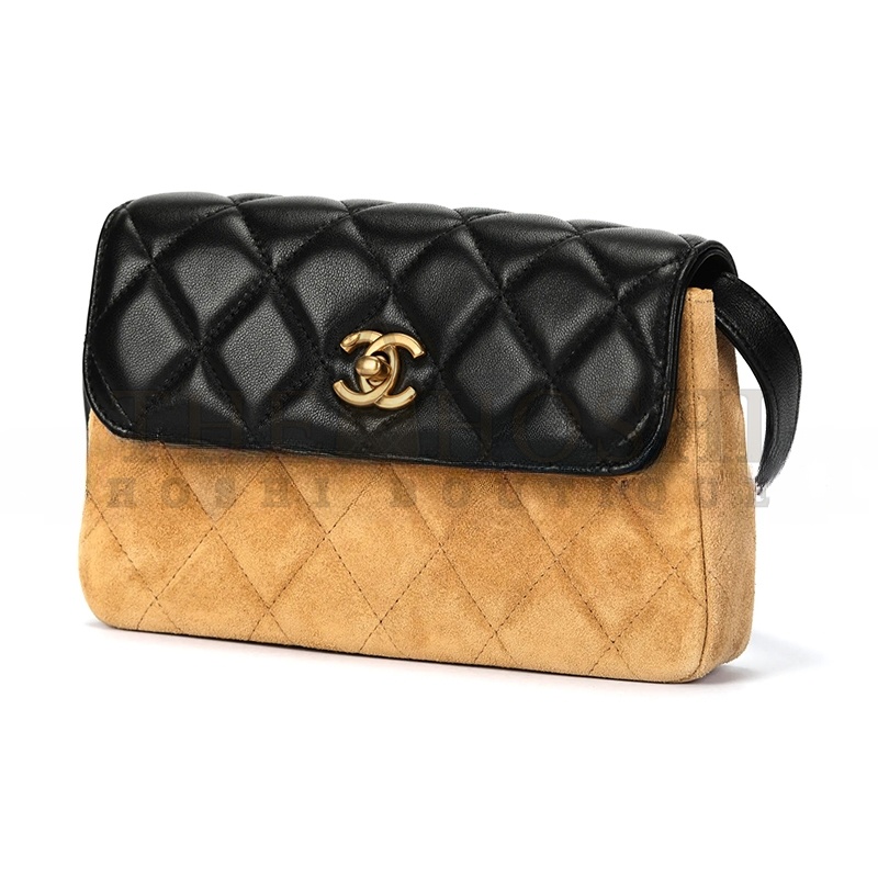 Ch**el BLACK SUEDE FLAP CROSSBODY BAG AP4677 (19.5*11.5*5cm) Master Quality