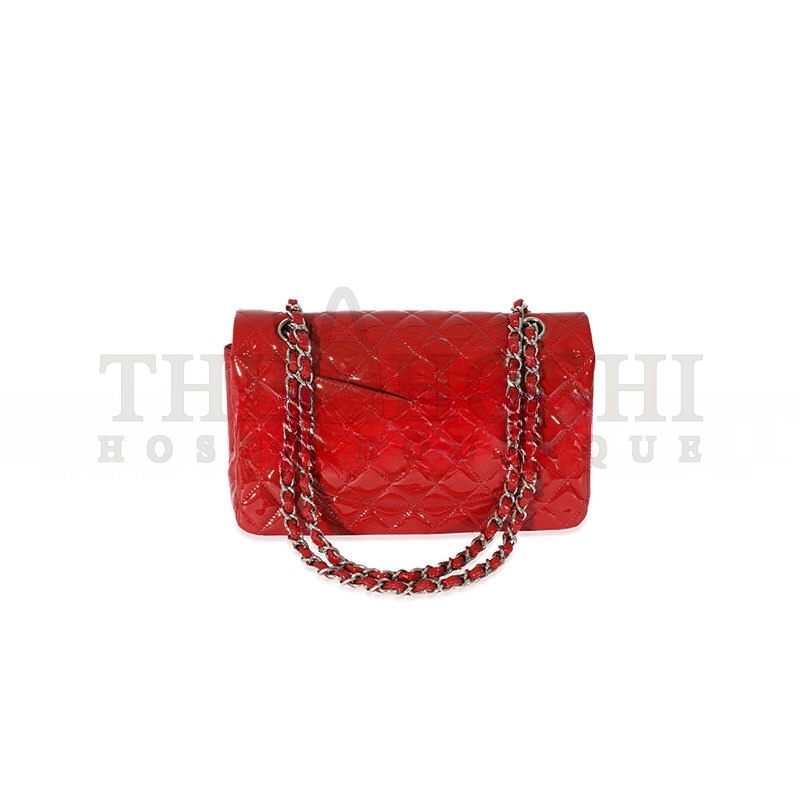 Ch**el RED PATENT CLASSIC MEDIUM DOUBLE FLAP (25*15*6cm) Master Quality