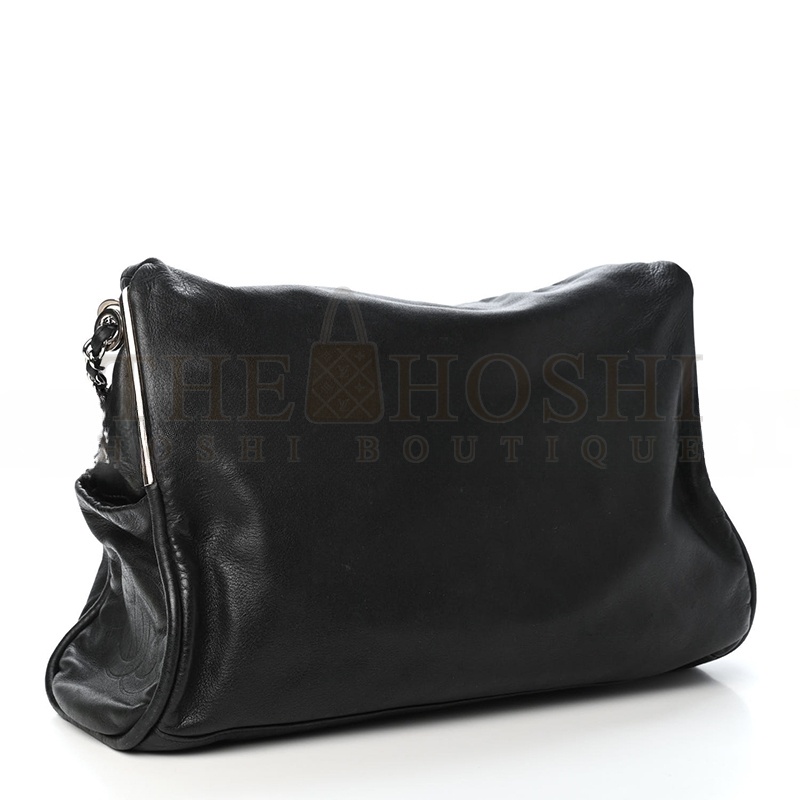 Ch**el LARGE SOFT LAMBSKIN HOBO CHAIN FOLDING BAG BLACK 496532 (38*33*17cm) Master Quality