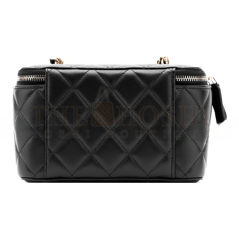Ch**el SMALL QUILTED VANITY CASE WITH CHAIN AP2303 B18602 94305 (16*10*8cm) Master Quality