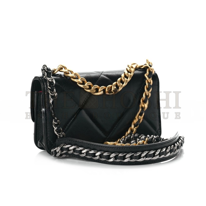 Ch**el LAMBSKIN QUILTED 19 FLAP PHONE HOLDER WITH CHAIN AP3067 B04852 94305 (17*10.5*3cm) Master Quality