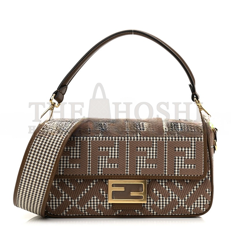 F**di FF EMBROIDERED BAGUETTE BEIGE MORO (27*15*6cm) Master Quality