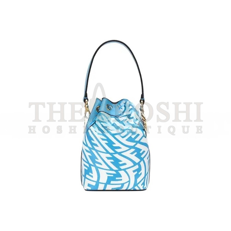 F**di BLUE GLAZED CANVAS MINI BAG 8BS010AFL1F1E8L (18*12*10cm) Master Quality