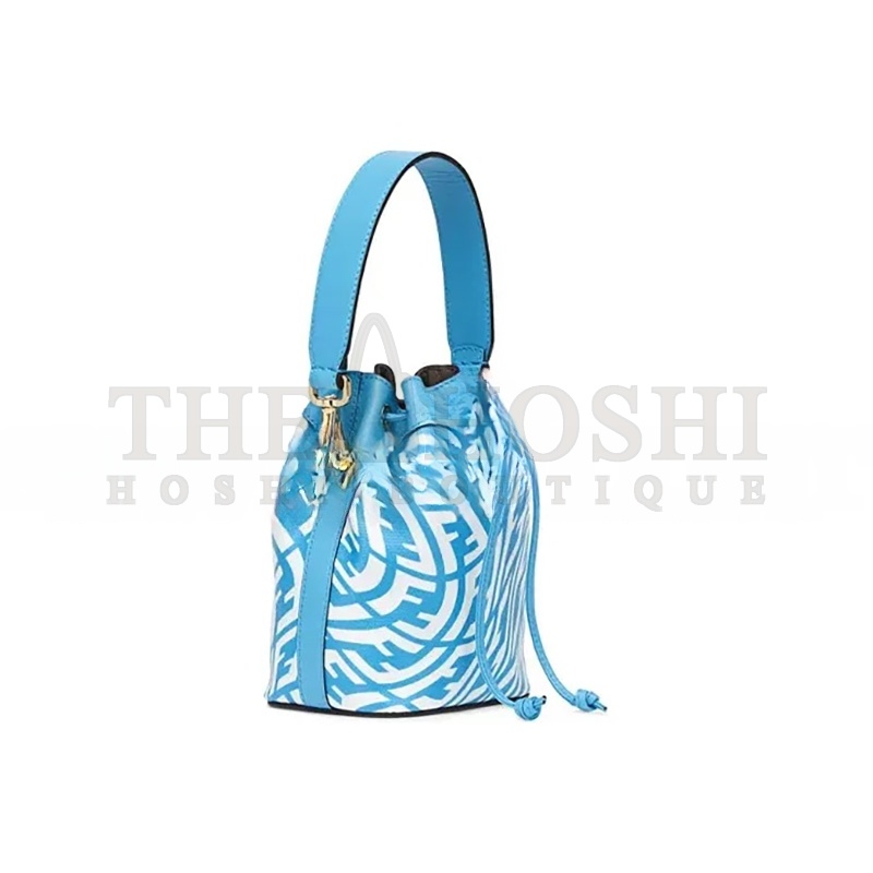 F**di BLUE GLAZED CANVAS MINI BAG 8BS010AFL1F1E8L (18*12*10cm) Master Quality