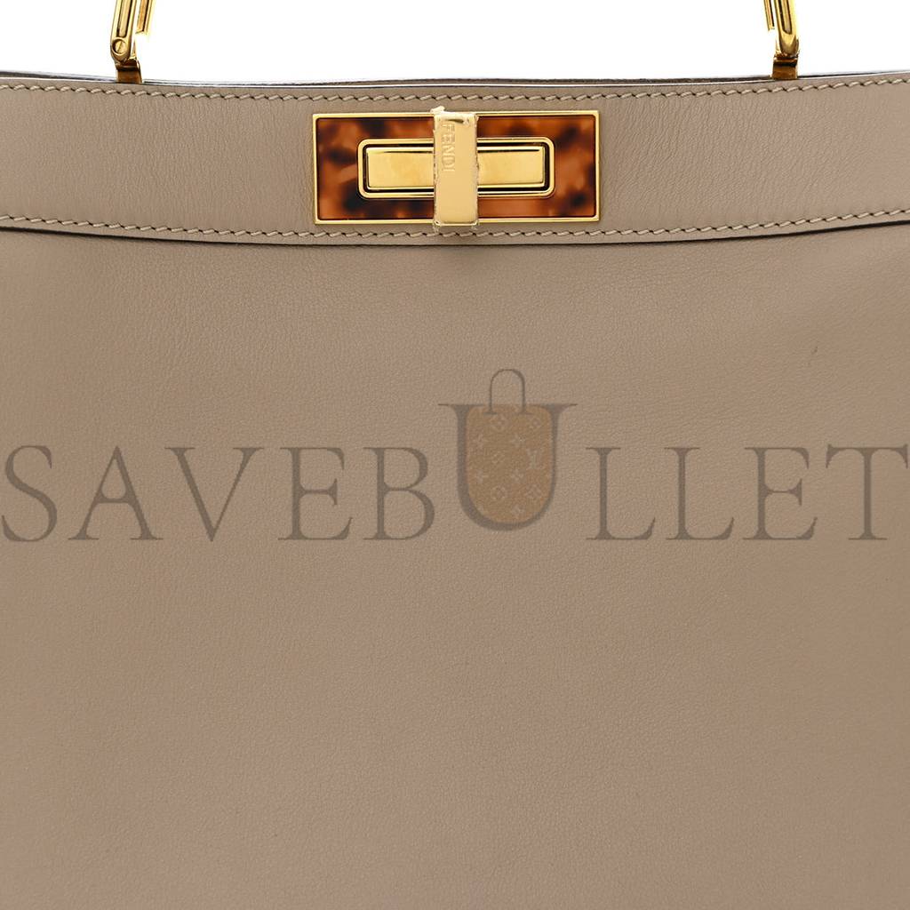 F**di VITELLO SETA PLEXIGLASS TORTOISE MEDIUM PEEKABOO ICONIC SATCHEL TORTORA (34*25*13cm) Master Quality