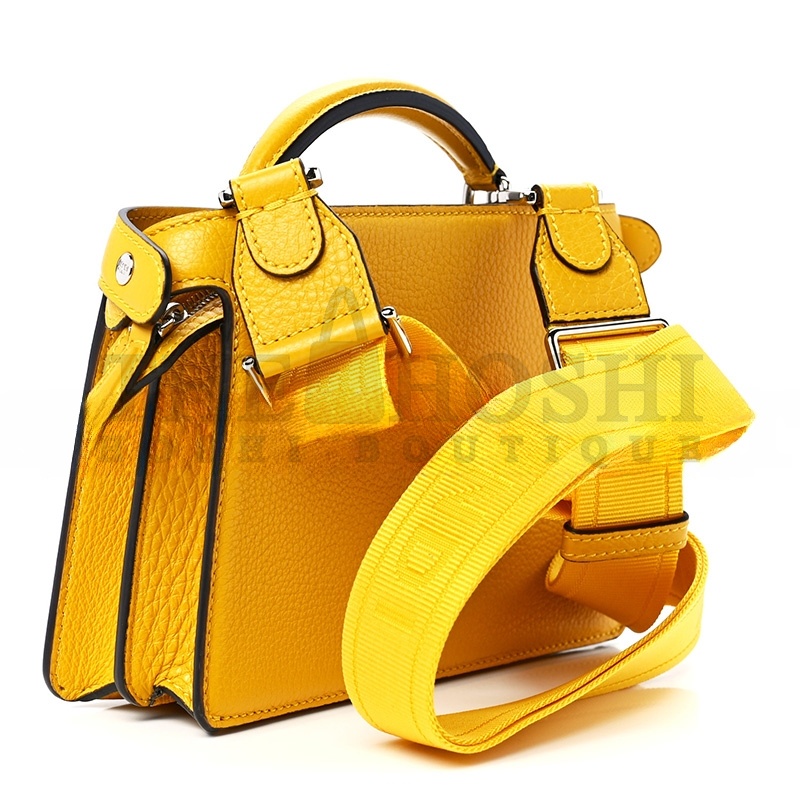 F**di CUOIO ROMANO VITELLO COVER BI-COLOR PEEKABOO I SEE U X CROSS SATCHEL SUNFLOWER STONE MIMOSA (23*14.5*6cm) Master Quality