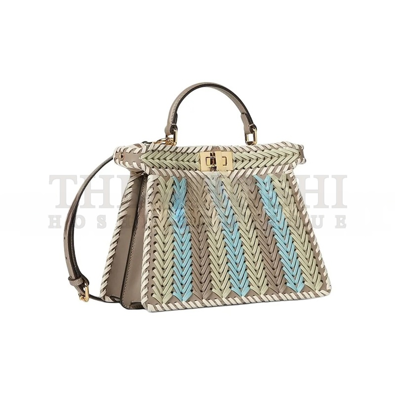 F**di PEEKABOO ISEEU SMALL MULTICOLORINTERLACED LEATHER BAG 8BN327AS7EF1SYQ (27*21*11cm) Master Quality
