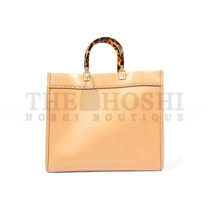 F**di BEIGE LEATHER AND PYTHON MEDIUM SUNSHINE SHOPPER TOTE  (36*31*12cm) Master Quality