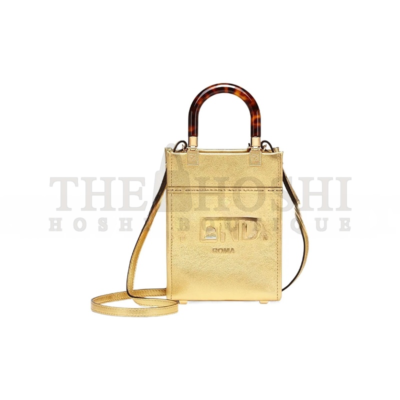 F**di MINI SUNSHINE SHOPPER TOTE GOLD 8BS051AJH7F1GNN (18*13*6m) Master Quality