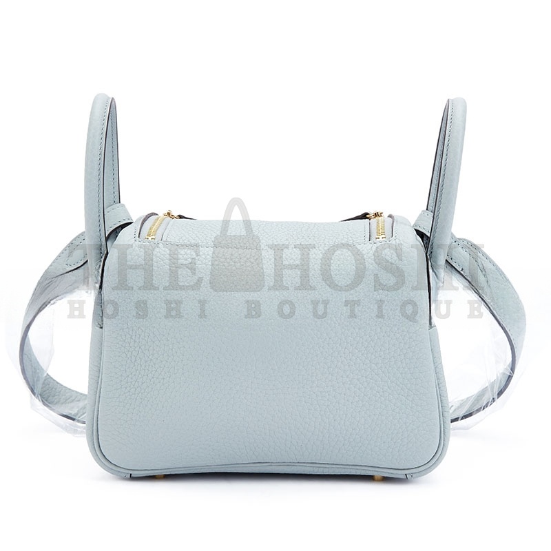 H**me5 MASTER BLEU GLACIER CLÉMENCE MINI LINDY II GOLD HARDWARE H085956CC8U (19*13*9.5cm) Master Quality