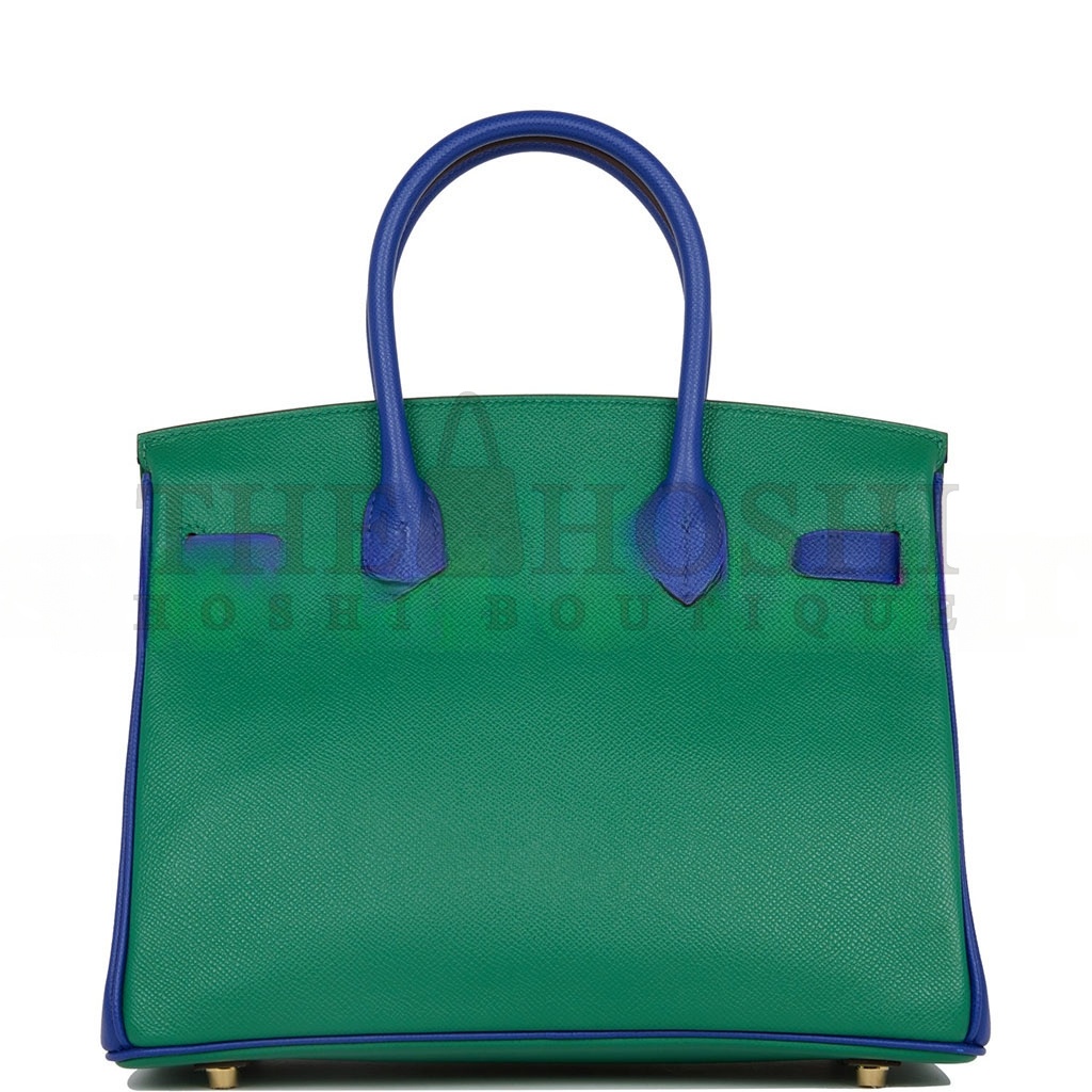 H**me5 BIRKIN 35 EPSOM MALACHITE GREEN AND AQUA BLUE BAG H028368CK6Z (25*20*13cm) Master Quality
