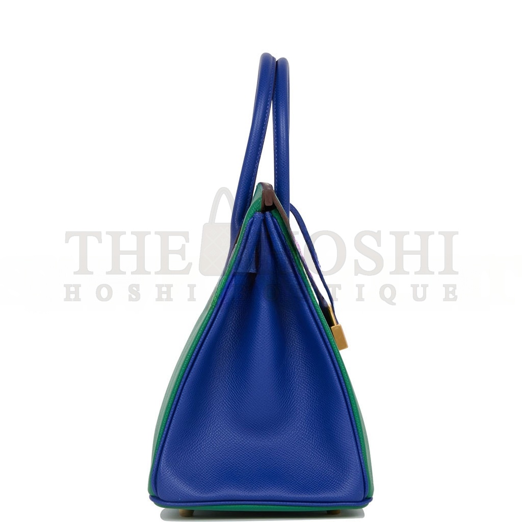 H**me5 BIRKIN 35 EPSOM MALACHITE GREEN AND AQUA BLUE BAG H028368CK6Z (25*20*13cm) Master Quality
