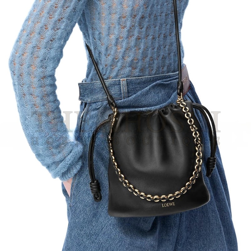 L0ew* FLAMENCO PURSE BUCKET IN MELLOW NAPPA LAMBSKIN A411FPBX02-1100 (32*24*17cm) Master Quality