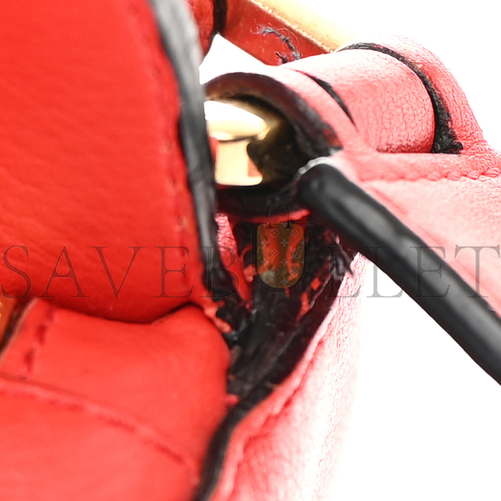 L0ew* CALFSKIN SMALL PUZZLE BAG SCARLET (24*16.5*10.5cm) Master Quality