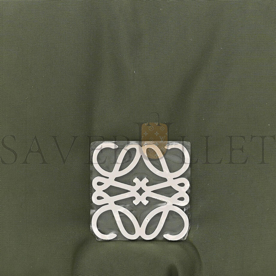 L0ew* NYLON MINI GOYA PUFFER BAG VINTAGE KHAKI (19*13*6cm) Master Quality