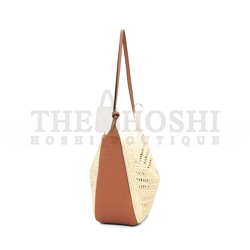L0ew* MINI HAMMOCK HOBO IN RAFFIA AND CALFSKIN A538G13X09-658 (28*17*9.5cm) Master Quality