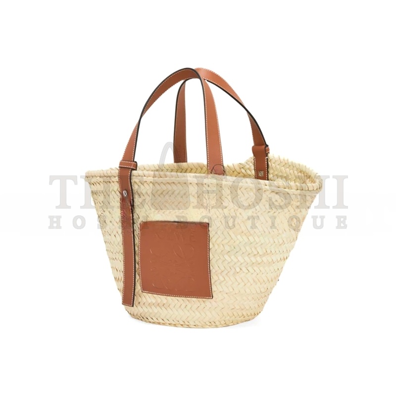 L0ew* BASKET IN PALM LEAF AND CALFSKIN A223S92XAX (40*36.5*16cm) Master Quality
