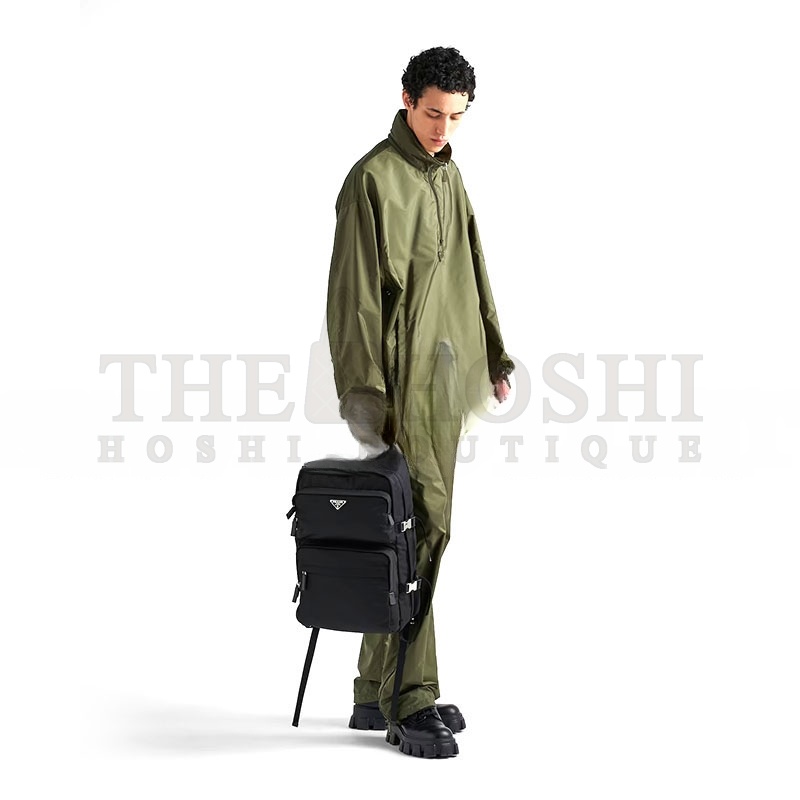 Pra*a RE-NYLON AND SAFFIANO LEATHER BACKPACK 2VZ101 (45*26.5*21.5cm) Master Quality