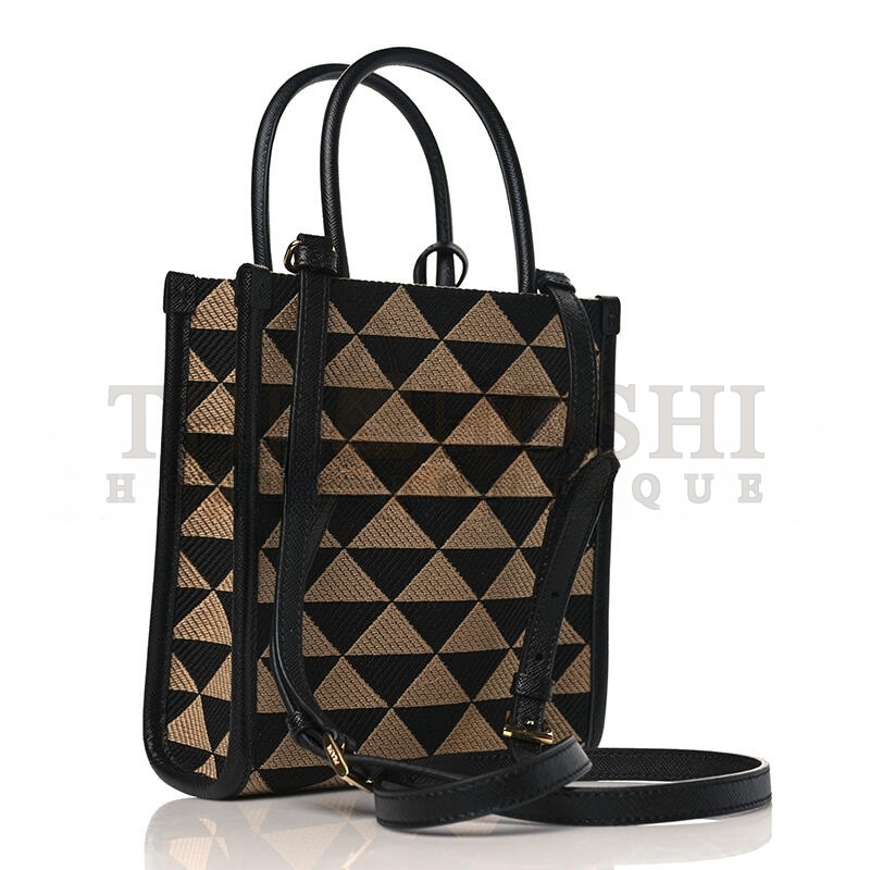 Pra*a SYMBOLE EMBROIDERED FABRIC MINI BAG 1BA355 (19*17*6cm) Master Quality