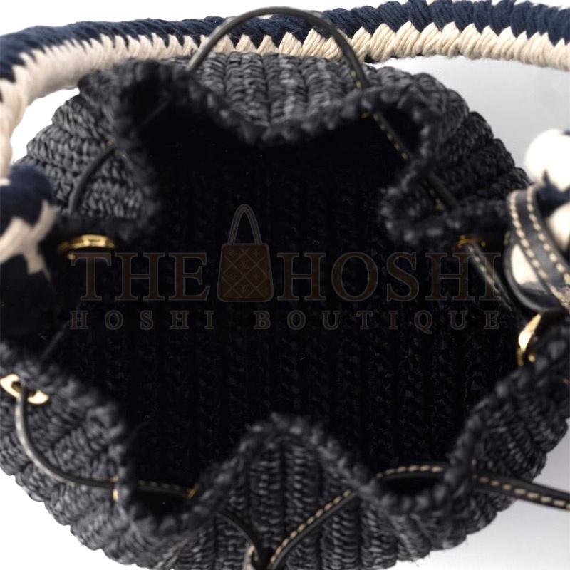 Pra*a CROCHET MINI BUCKET BAG 1BE068 (19.5*15.5*10cm) Master Quality