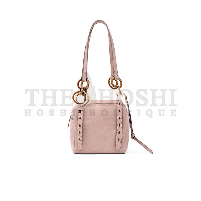 Pra*a DANGLE LEATHER TOP-HANDLE MINI-BAGPOWDER PINK  (14.5*14*13.5cm) Master Quality