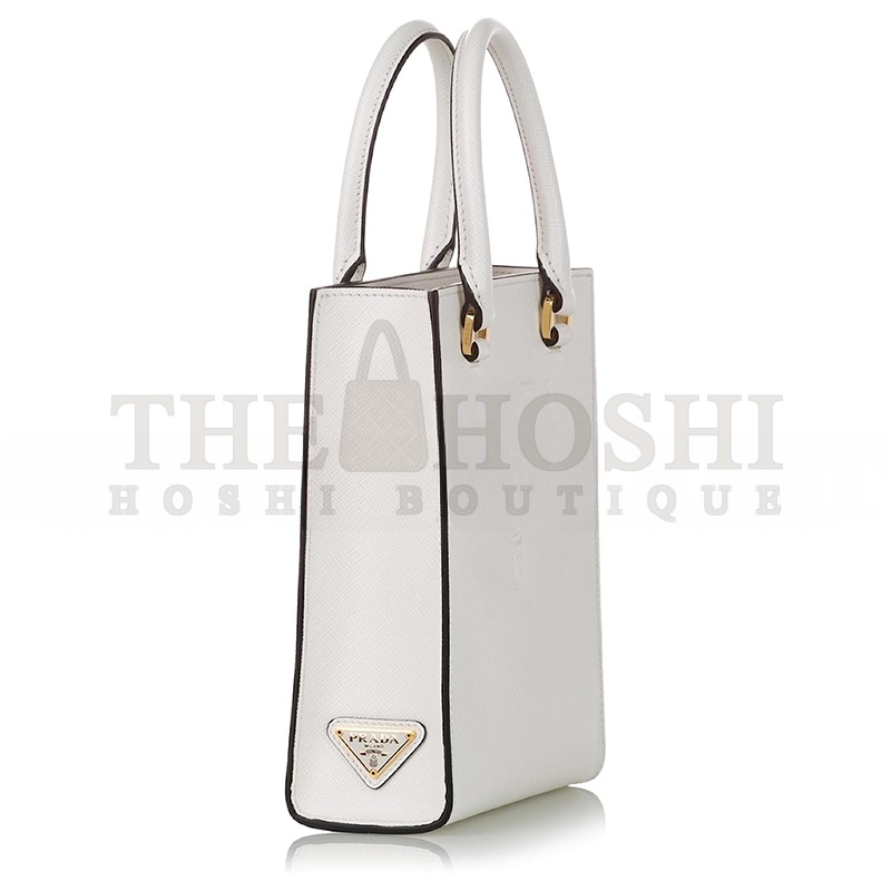 Pra*a WHITE SMALL SAFFIANO LEATHER SATCHEL 1BA333 (19*17*6cm) Master Quality