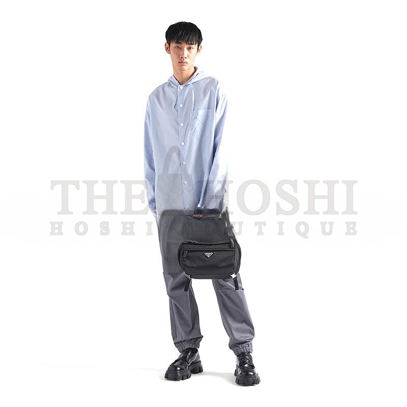 Pra*a RE-NYLON AND SAFFIANO LEATHER SHOULDER BAGS 2VH994 (27*15.5*14cm) Master Quality