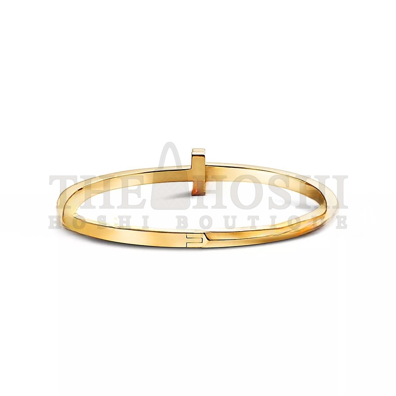 T*f*ny T1 NARROW HINGED BANGLE IN YELLOW GOLD 67794257 Master Quality