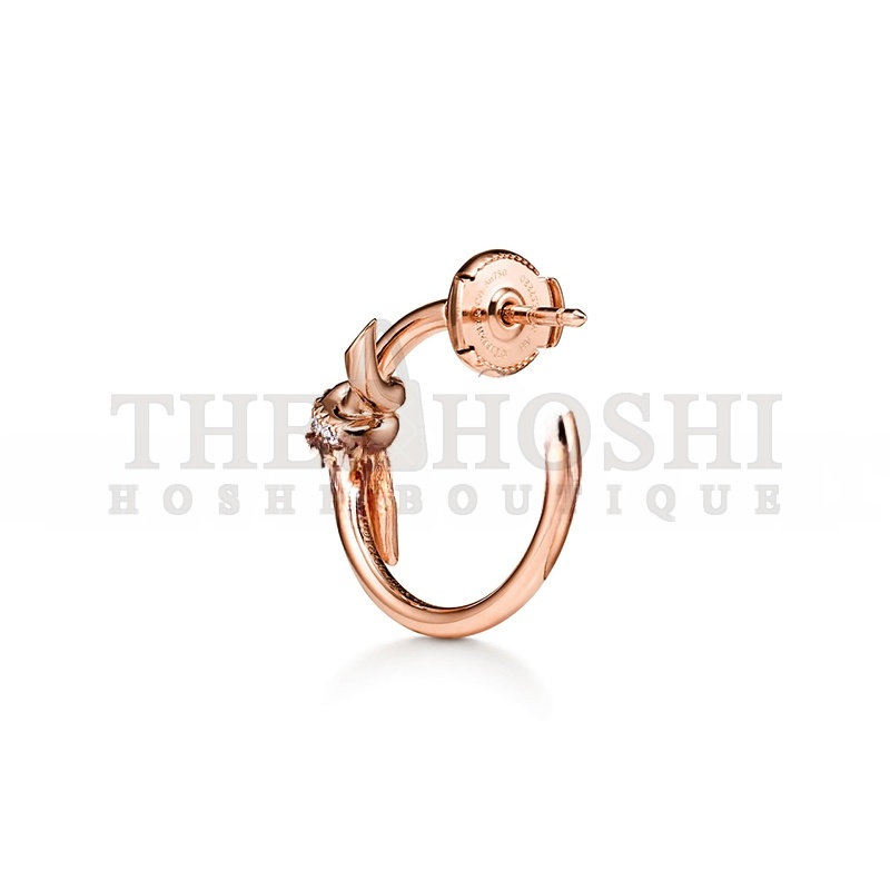 T*f*ny KNOT HOOP EARRINGS IN ROSE GOLD WITH D1am0ndS 75123604 Master Quality