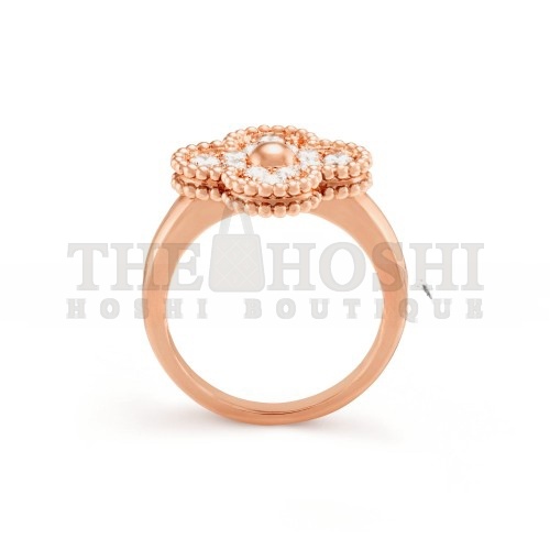 V*n Cl**f ARPELS VINTAGE ALHAMBRA RING - ROSE GOLD, D1am0nd  VCARP2R400 Master Quality