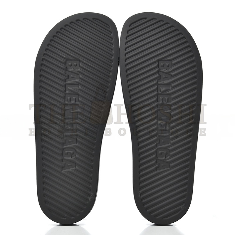 Ba1en*iaga PVC LOGO MENS POOL SLIDE SANDALS BLACK Master Quality