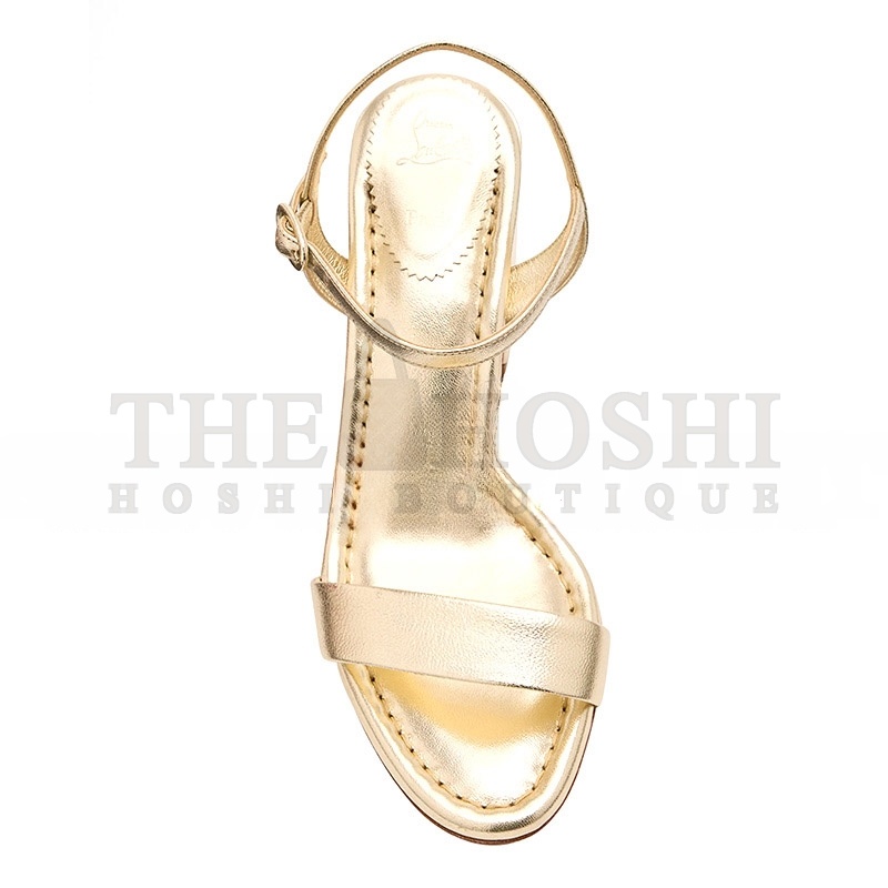Chr1st1an LOUBOUTIN MISS JANE METALLIC RED SOLE ANKLE-STRAP SANDALS Master Quality