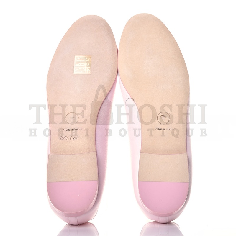 Ch**el LAMBSKIN CC CAP TOE BALLERINA FLATS LIGHT PINK 763271 Master Quality
