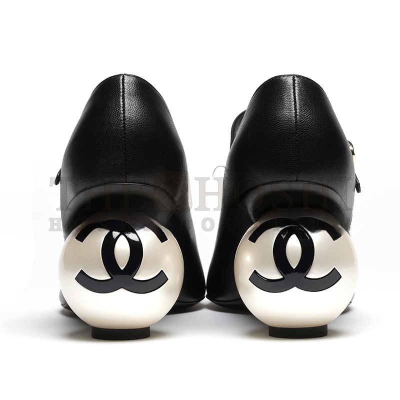 Ch**el MARY JANES LAMBSKIN, PATENT CALFSKIN &amp; IMITATION PEARLS G46775 Master Quality