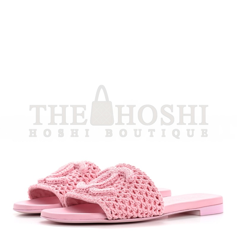 Ch**el CROCHET CC MULES SANDALS 36.5 ROSE Master Quality