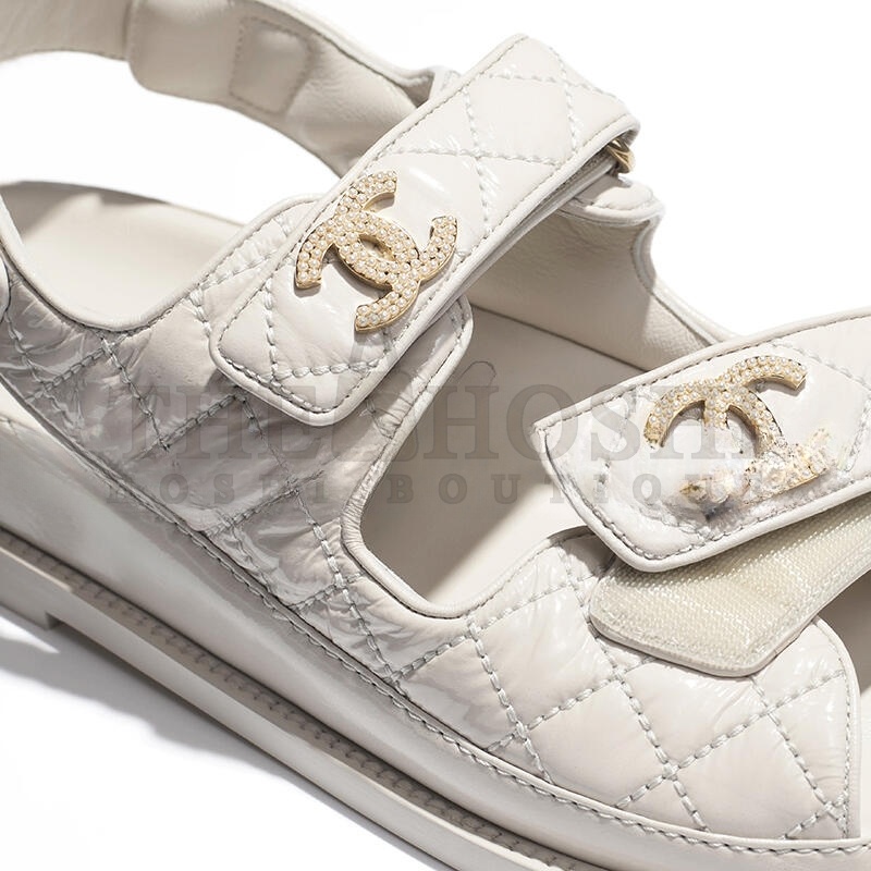 Ch**el SANDALS SHINY LAMBSKIN G35927 Master Quality