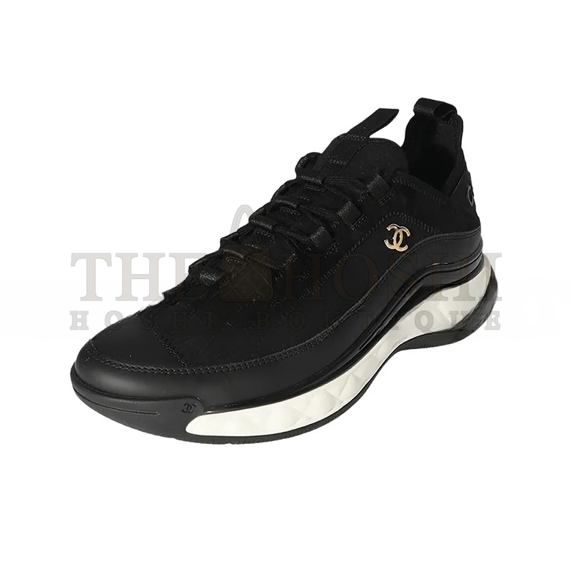 Ch**el BLACK SUEDE AND FABRIC CC LOW TOP SNEAKERS G35618 Y53646 94305 Master Quality