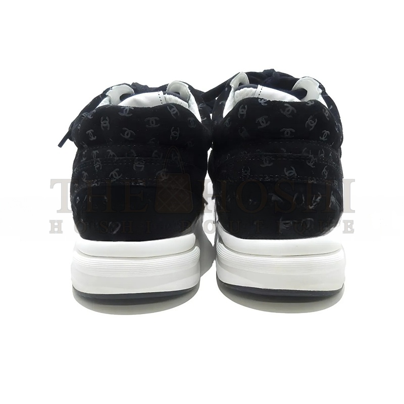 Ch**el SNEAKERS PRINTED SUEDE CALFSKIN BLACK G39230 X56653 94305 Master Quality