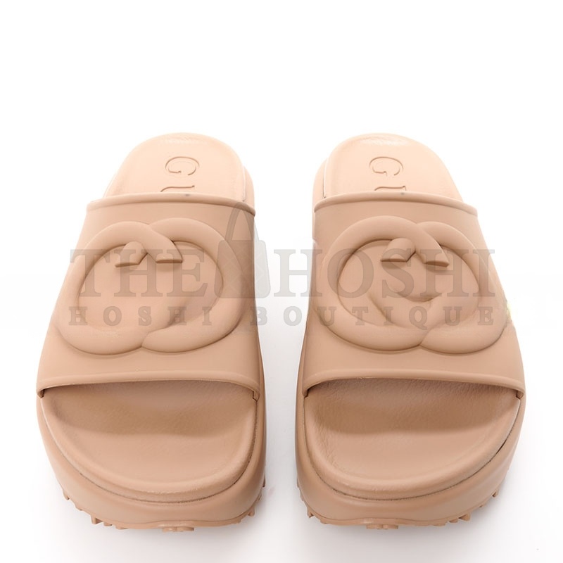 Gvc*1 SOFT RUBBER WOMENS INTERLOCKING G PLATFORM SLIDE SAND 692845 Master Quality